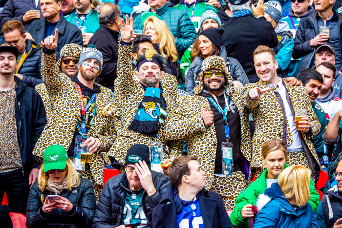 Jaguars fans at a game in London